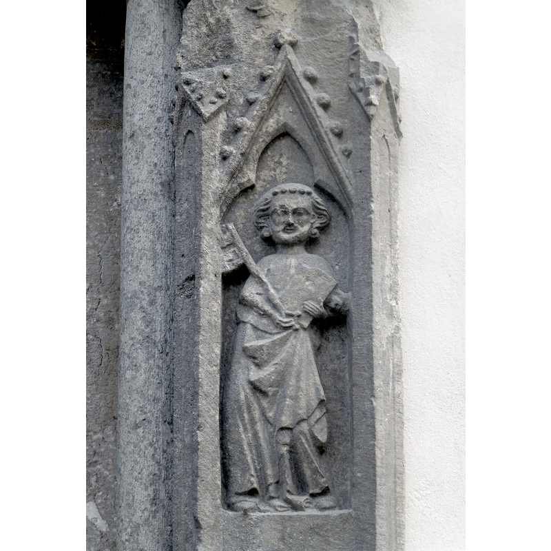 front column; upper figure; St. Peter?