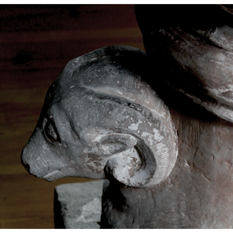on the west side of the base [orientation is approximate] -- seen here in profile, from the south side