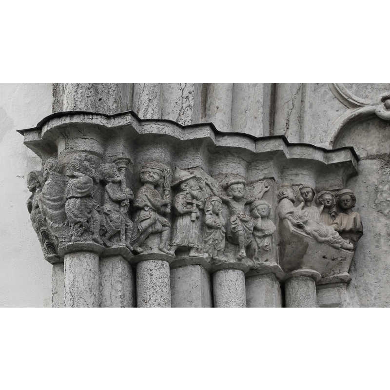 from L->R: Baptism of Christ - Flagellation - Crucifixion - Thee Maries at the Tomb