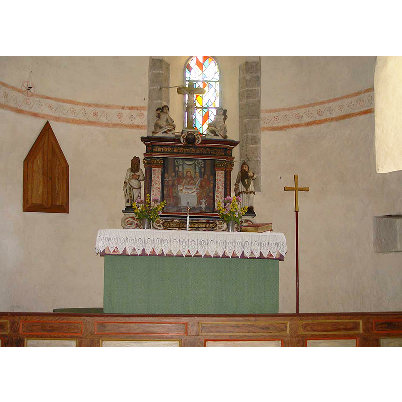 the retable made of sandstone in 1688