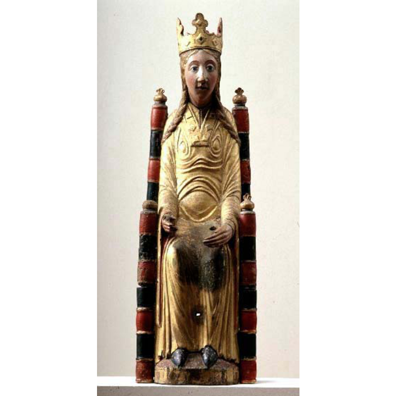 the original 12th-century wooden sculpture now displayed at the Statens historiska Museum, Stockholm -- it is 69 cm tall [SHM#941101S2]