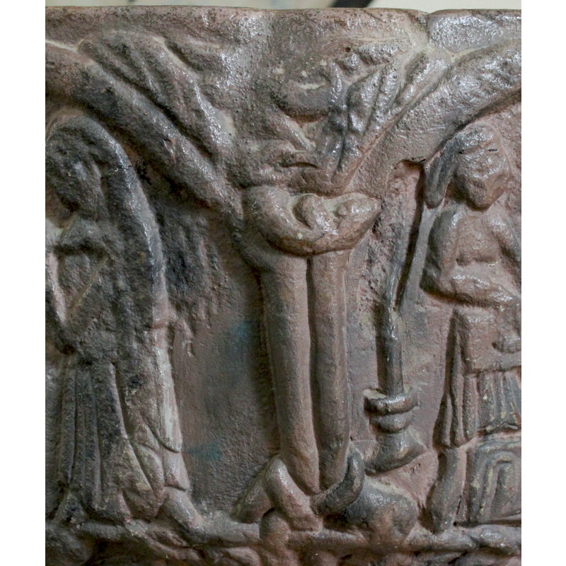 in the spandrel to the right of scene 2