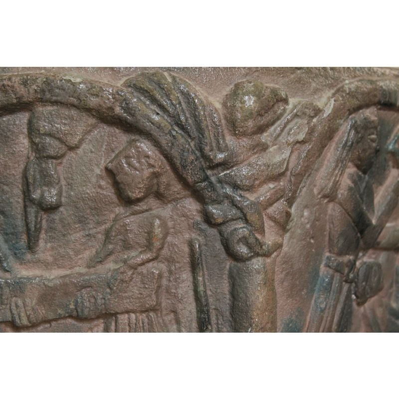 in the spandrel to the right of scene 3 --  a rampant lion?