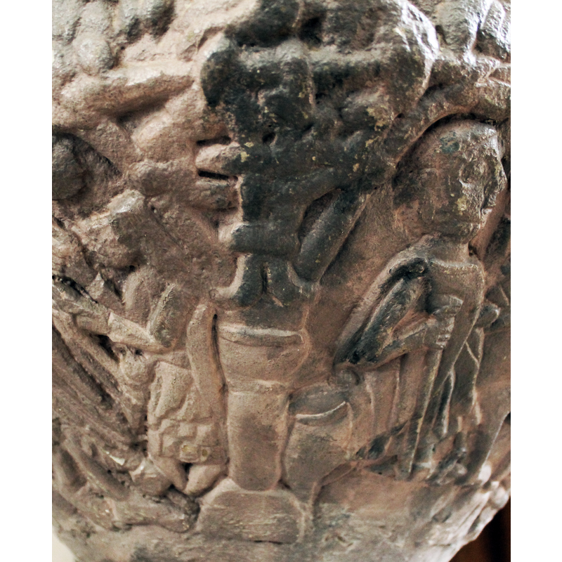 to the right of underbowl scene 1: interlace? intertwined snakes?