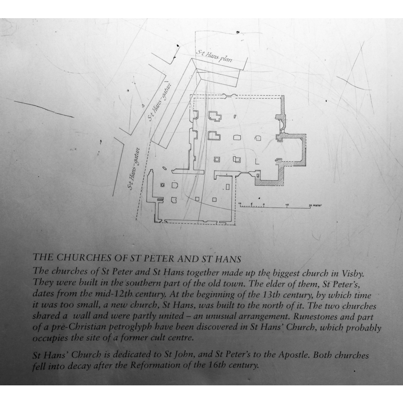plan of the churches of St. Peter and St. John, Visby