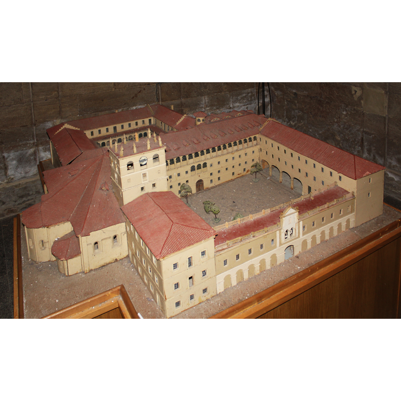 the former Romanesque church in the context of the whole monastery complex [maquette kept in the cloister of the monastery]