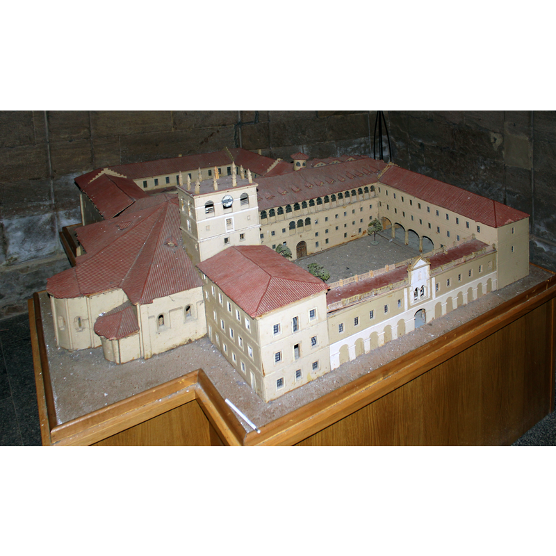 the former Romanesque church in the context of the whole monastery complex [maquette kept in the cloister of the monastery]