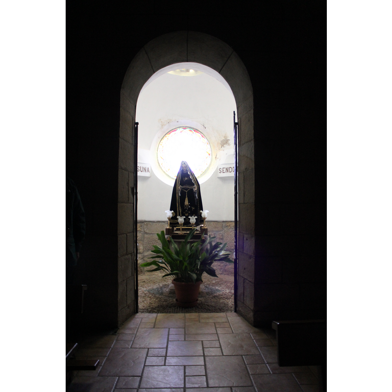 opening into the base of the tower