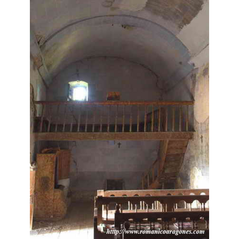 showing the gallery and the font and canopy beneath it, on the left (south) side