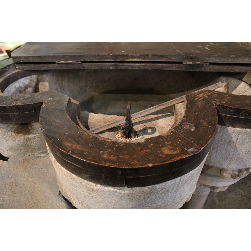 the main basin; not clear what the metal pivot was used for; main basins of this type are usually not drained