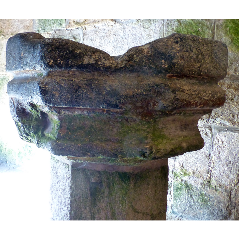 one of two located inside of the west entrance -- date unknown but could very well be pre-1700 -- this one to the south of the entranceway