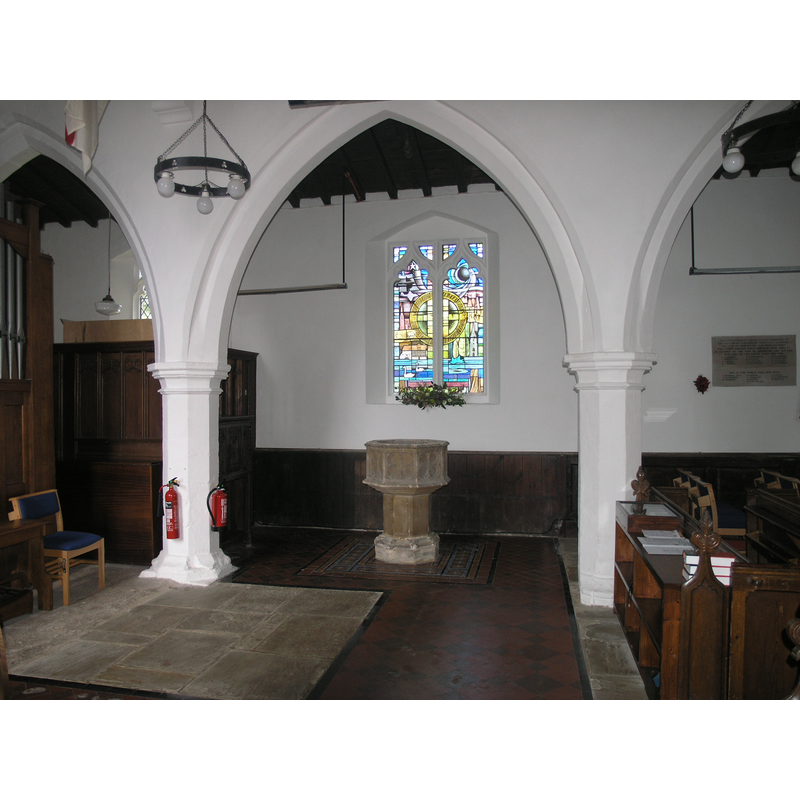 at the west end of the north aisle