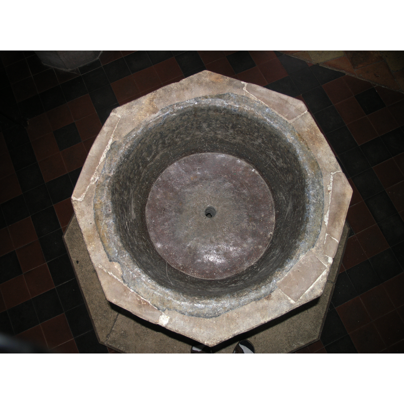 notice the many insert repairs around the upper rim