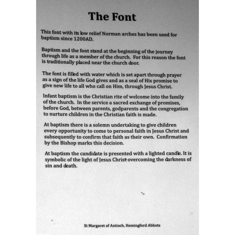 posted near the font