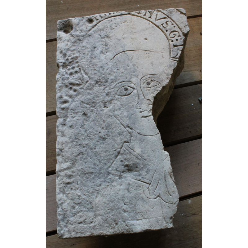 sculptural remain now kept in a room of the former abbey, used as lapidarium