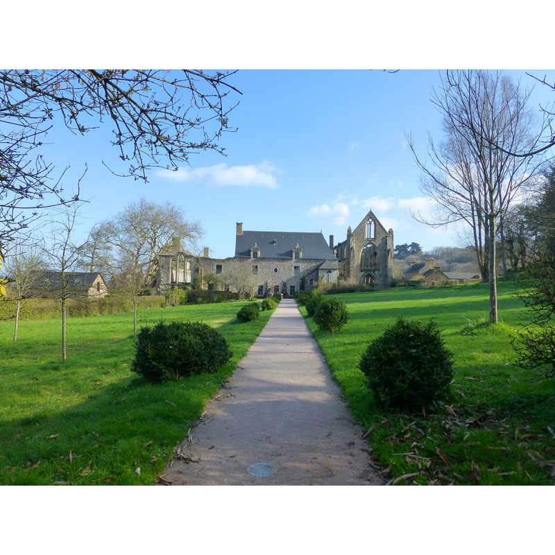 view of the abbey from the seaside