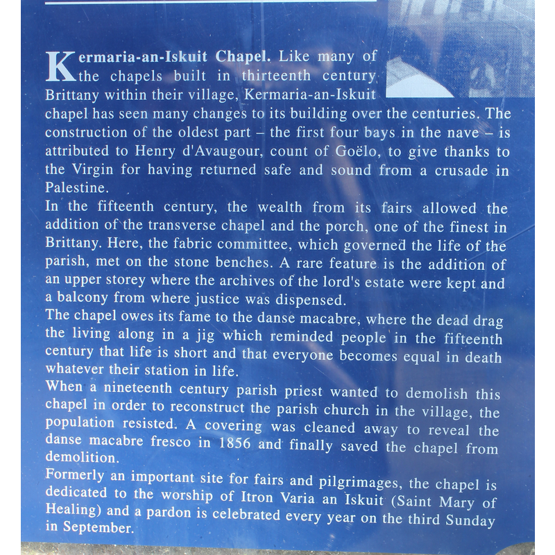 posted outside the chapel