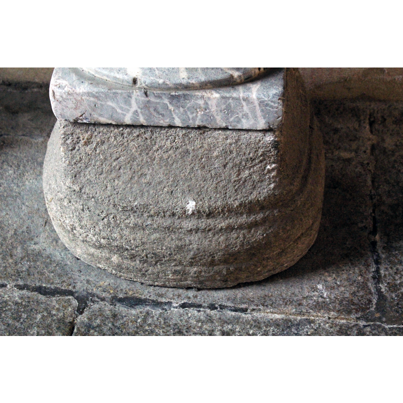 the granite base of the marble stoup; is it older?