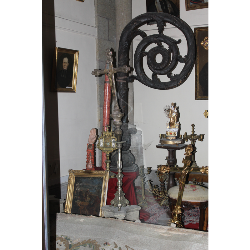 in a chapel on the southwest corner of the nave: mostly items from the old demolished church of Paimpol, as well as some items received from other churches