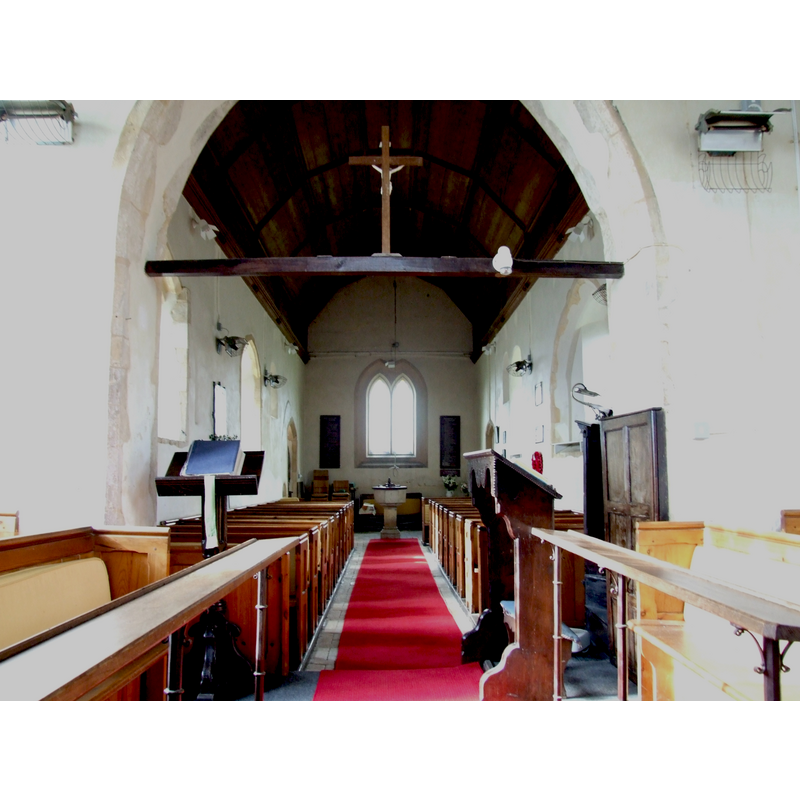 the font at the back (west end), centre aisle