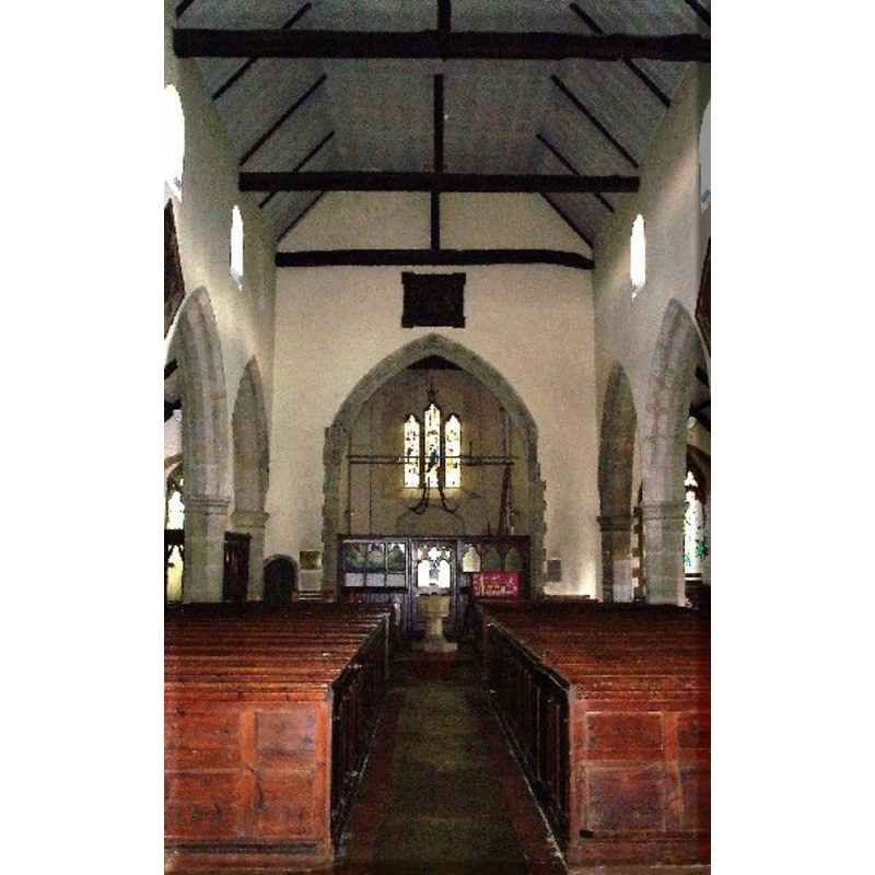 the modern font at the west end, centre aisle