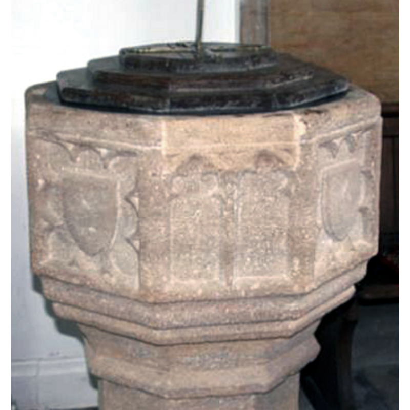 on alternate sides of the basin; notice the stone-insert repair to the area of the arch-head