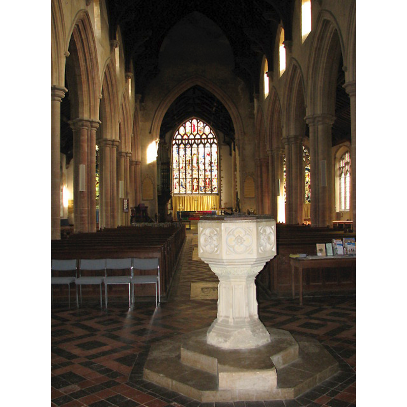 the modern font in the foreground