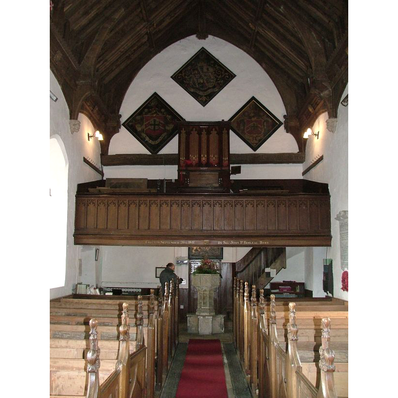 the font visible beneath the west gallery