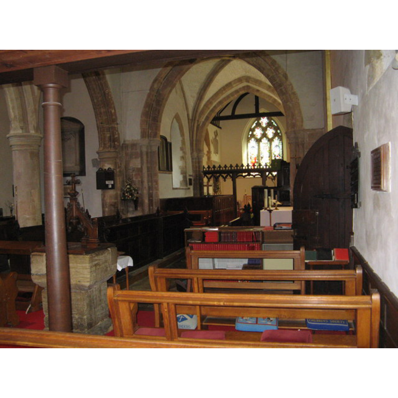 the font and cover visible on the left, centre aisle