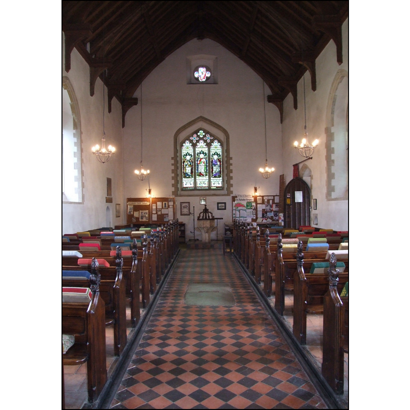 showing the font and cover at the west end
