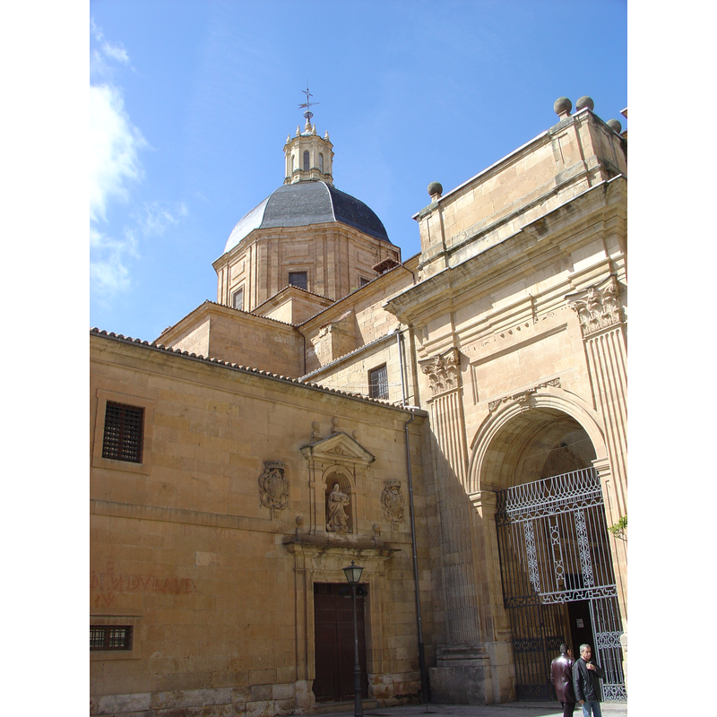 the entrance to the convent on the left; the entrance to the church on the right