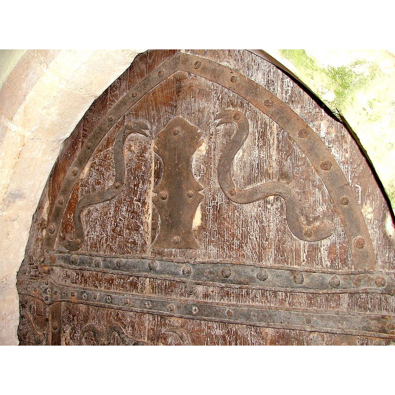 the inner door that opens into the tower space; detail