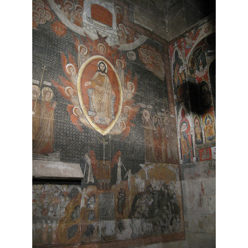 13thC and 14thC mural paintings in the Capilla de San Martín [aka Capilla del Aceite], beneath the bell tower