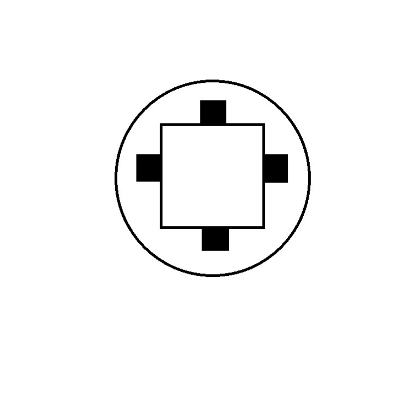 the four black spots indicate the location of the four drain holes