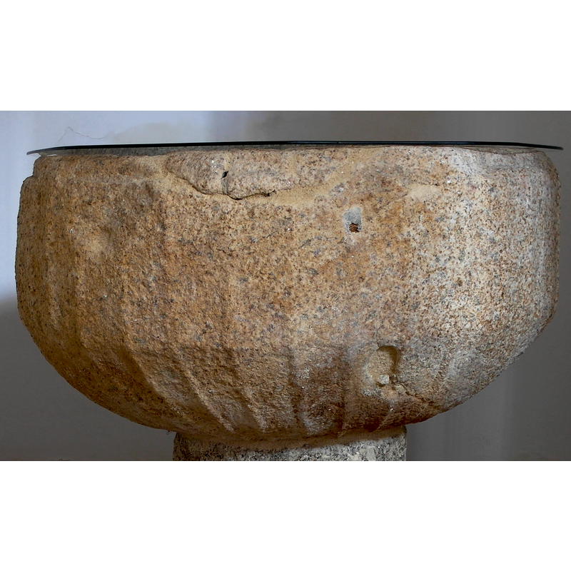 notice the eroded and damaged surface of the stone [cf. FontNotes]