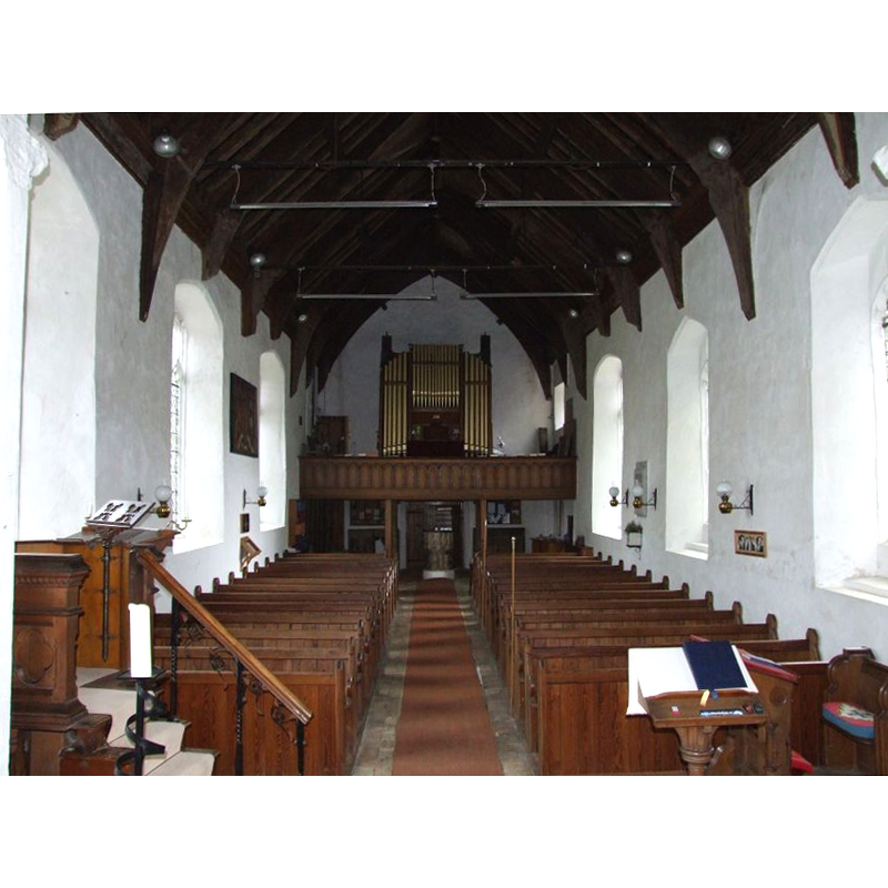 the font at the west end, centre aisle