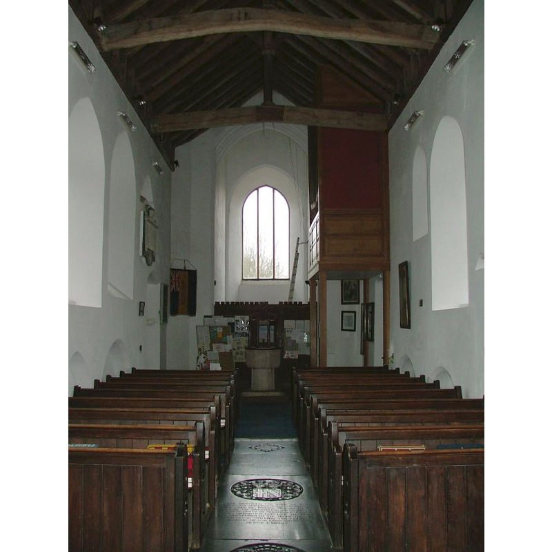 the font visible at the west end, centre aisle
