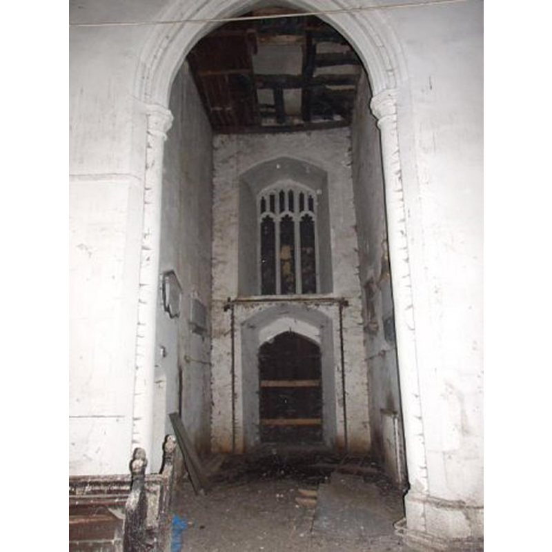 looking into the tower interior -- the Church od St. Mary the Less as seen in the FOR SALE site