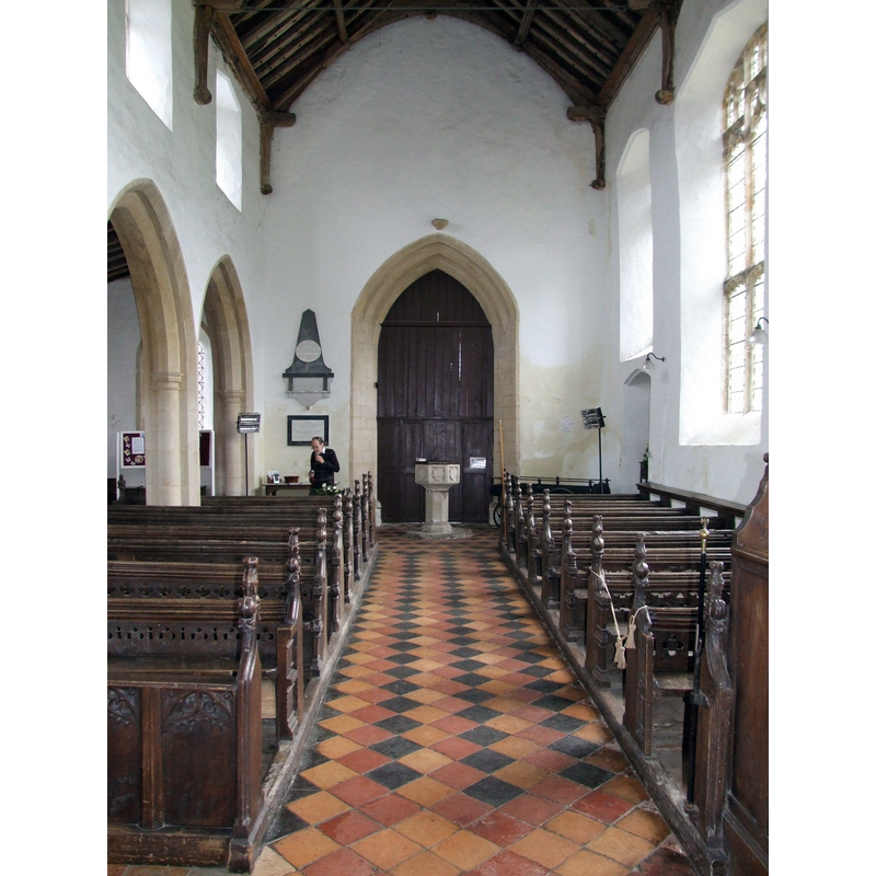 the font visible at the west end, centre aisle