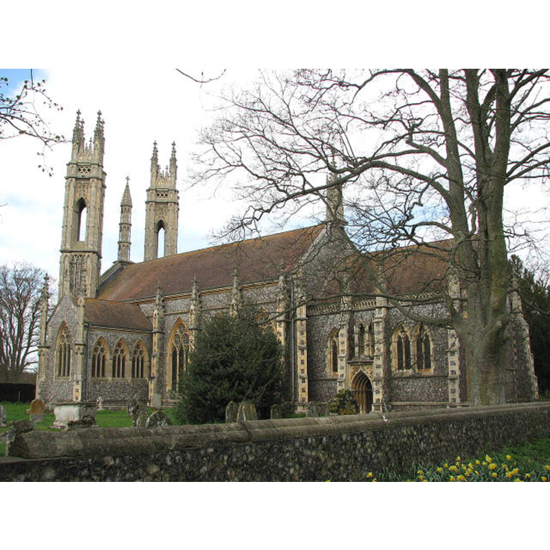 the re-built church