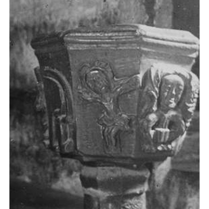 on one of the sides of the basin