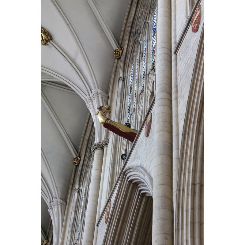 said to be the original bracket for the couterweight of the old font cover [cf. FontNotes]