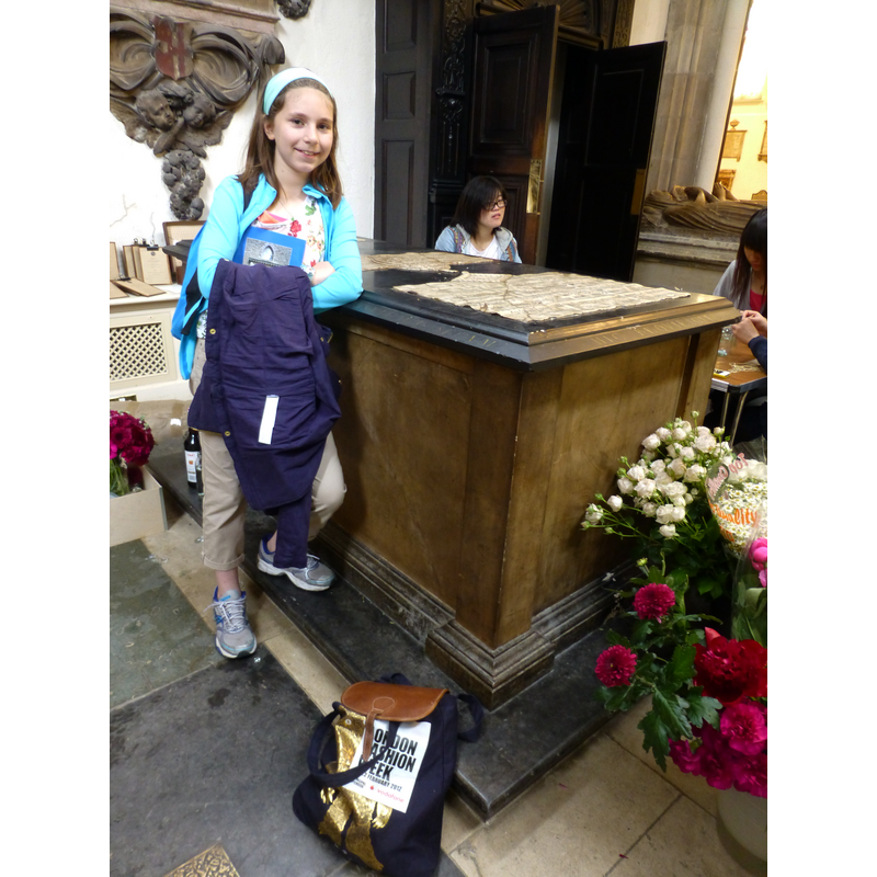 the tomb of Sir Julius Caesar; much damaged in the 1992/1993 IRA bombings; reconstructed