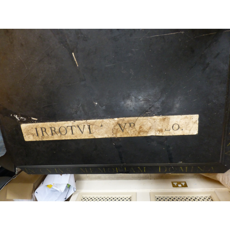the tomb of Sir Julius Caesar; much damaged in the 1992/1993 IRA bombings; reconstructed