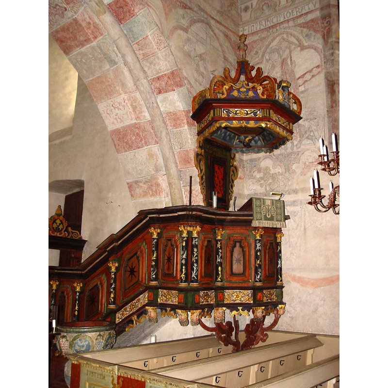 1709, by Christian Fedder -- the top of the 18th-century font visible on the bottom left corner