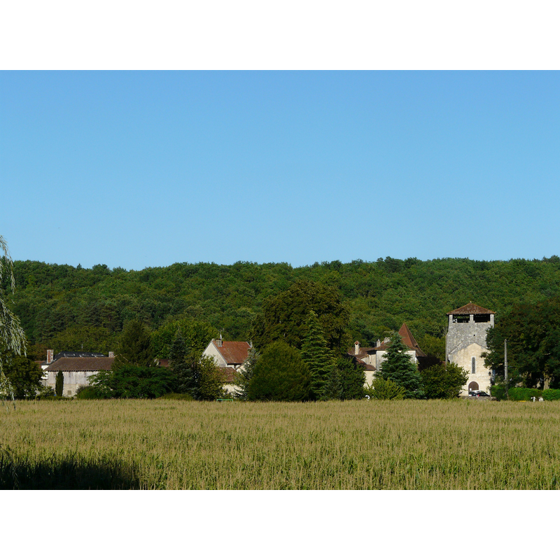 view of the village; the church and its tower are partially visible on the right