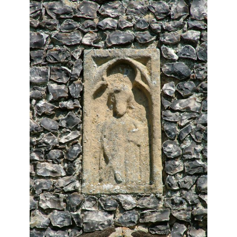 the patron saint of the church, Andrew, and his saltire cross