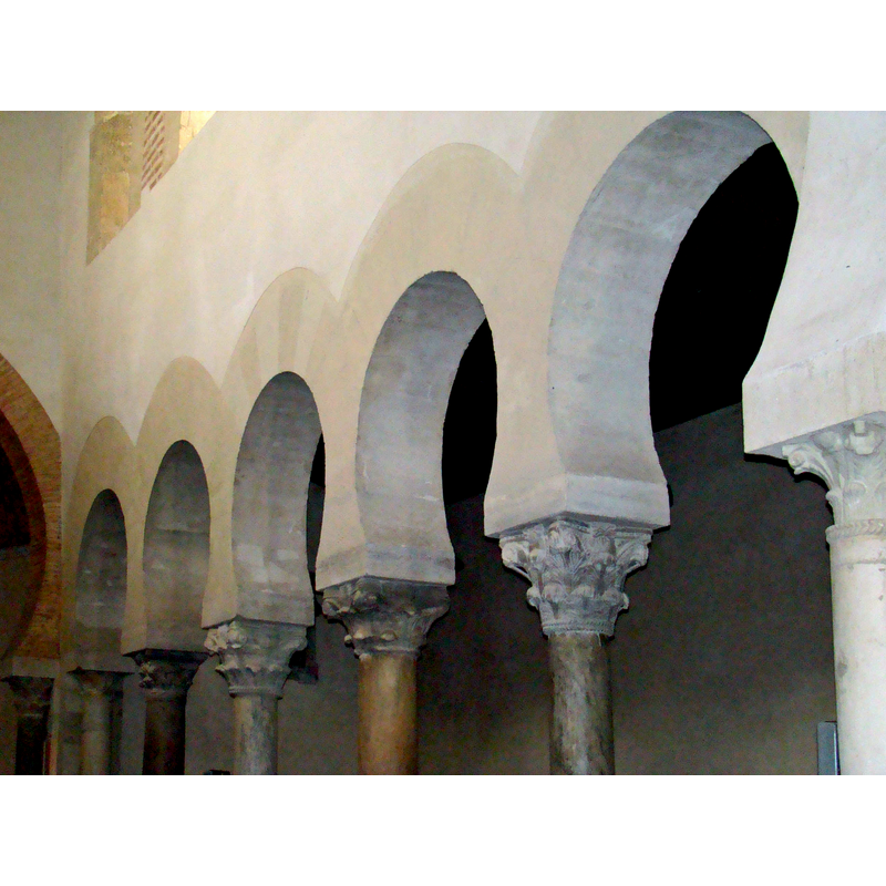 the Mozarabic arches and capitals of the arcade between the nave and the north aisle