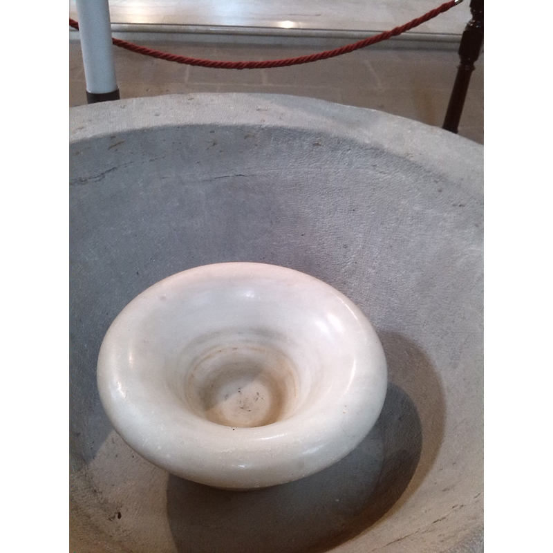 with the small vessel used now for baptisms