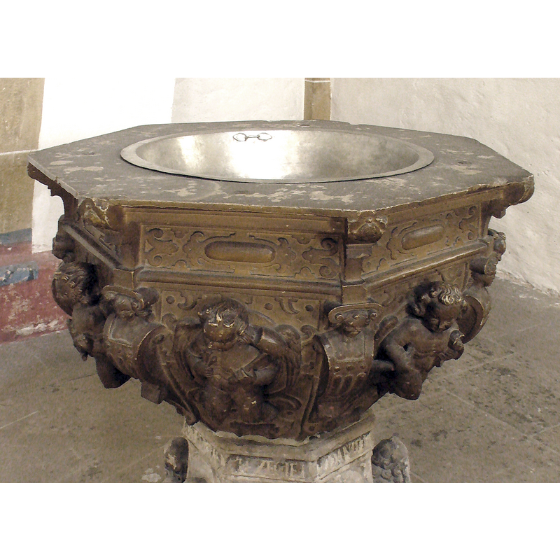putti-like -- some of the objects appear to Instruments of the Passion